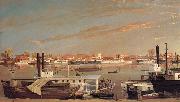 George Tirrell View of Sacramento,California,From Across the Sacramento River oil on canvas